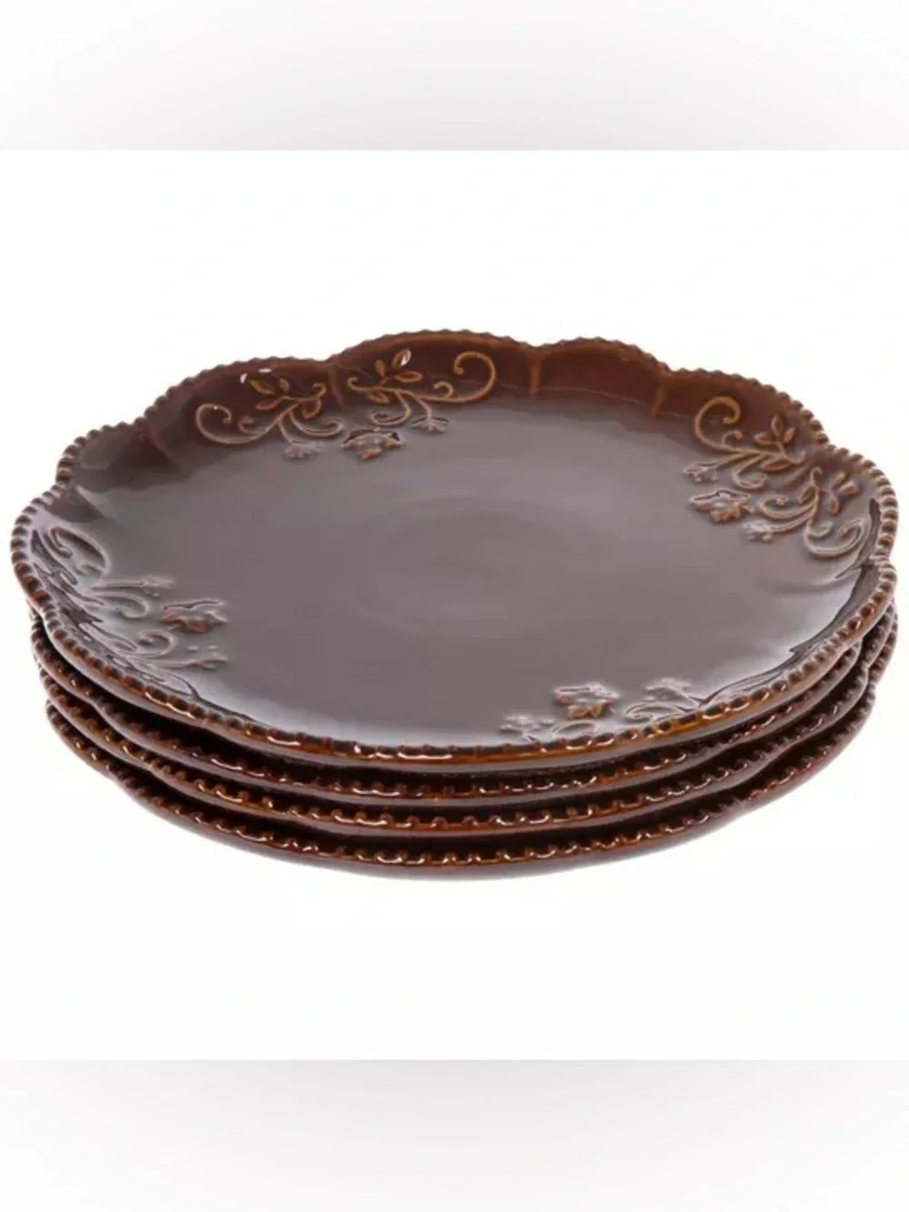 Embossed Scalloped Dinner Plates